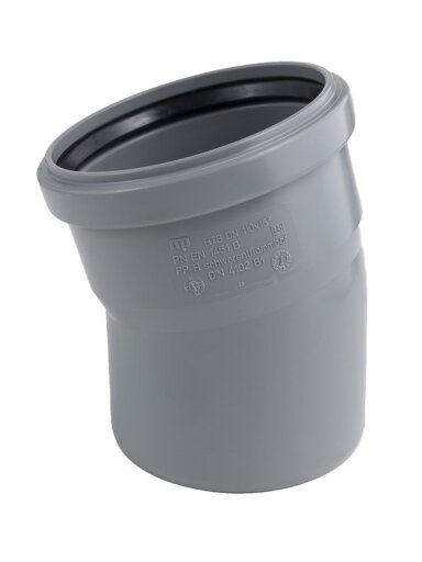 Vidaus kanalizacijos alkūnė HTplus, Ø 110 mm, 15°