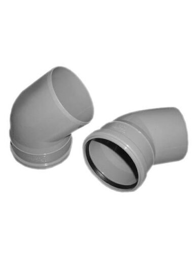 Vidaus kanalizacijos alkūnė Wavin, Ø 110 mm, 45° Vidaus kanalizacijos alkūnė Wavin, Ø 110 mm, 45°