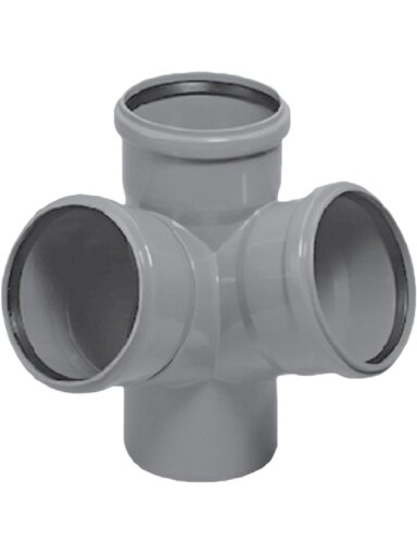 Vidaus kanalizacijos keturšakis HTplus, Ø110/110/110 mm,67° Vidaus kanalizacijos keturšakis HTplus, Ø110/110/110 mm,67°