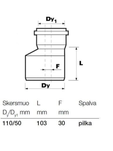 Vidaus kanalizacijos pereiga Wavin, Ø 50 / 110 mm Vidaus kanalizacijos pereiga Wavin, Ø 50 / 110 mm
