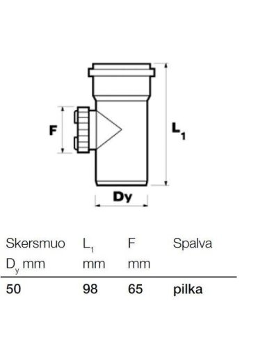 Vidaus kanalizacijos pravala Wavin, Ø 50 mm Vidaus kanalizacijos pravala Wavin, Ø 50 mm