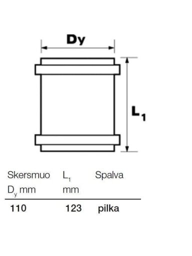Vidaus kanalizacijos remontinė mova Wavin, Ø 110 mm Vidaus kanalizacijos remontinė mova Wavin, Ø 110 mm