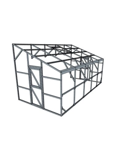 Vienšlaitis šiltnamis 2570x5100 6 mm Vienšlaitis šiltnamis 2570x5100 6 mm