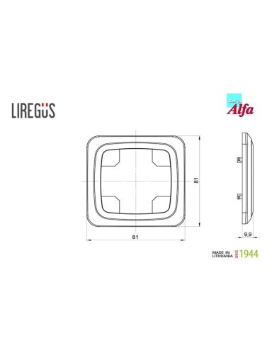 Vienvietis rėmelis LIREGUS ALFA, baltos spalvos
