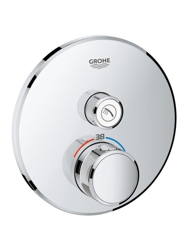Virštinkinė dušo maišytuvo dalis Grohtherm Smartcontrol, 1 padėtis, chromas