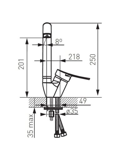 Virtuvinis maišytuvas FERRO DECO, chromo spalvos