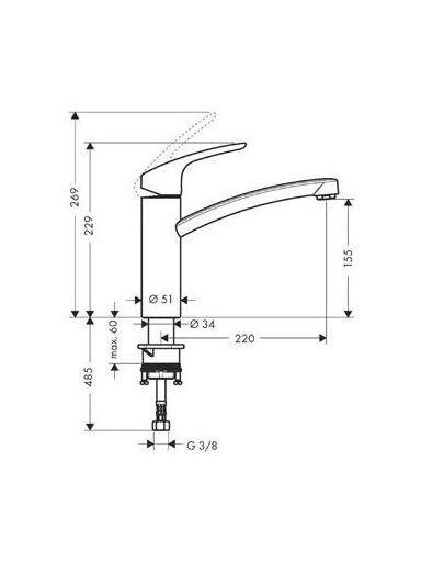 Virtuvinis maišytuvas Hansgrohe Focus 31806800