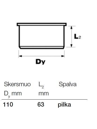 Vidaus kanalizacijos aklė Wavin, Ø 110 mm 1 Vidaus kanalizacijos aklė Wavin, Ø 110 mm 1