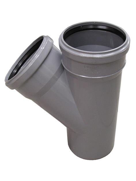Vidaus kanalizacijos trišakis Wavin, Ø 110 / 110 mm, 45°
