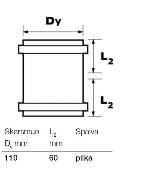 Vidaus kanalizacijos dviguba mova Wavin, Ø 110 mm 1 Vidaus kanalizacijos dviguba mova Wavin, Ø 110 mm 1