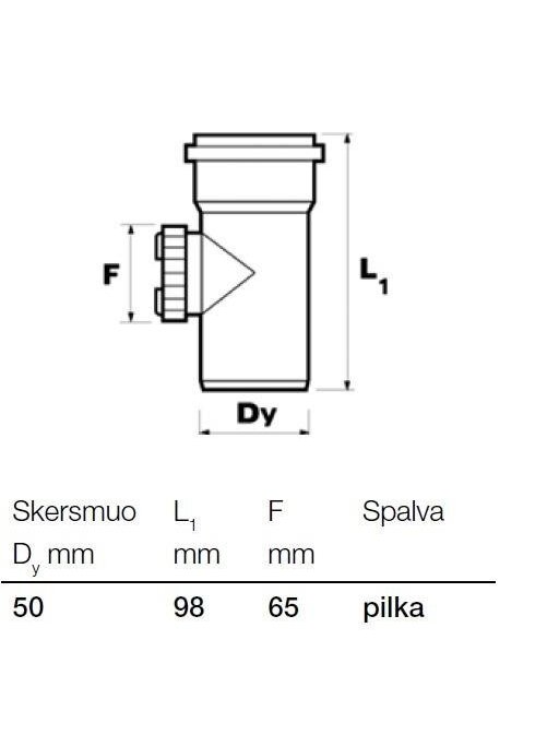 Vidaus kanalizacijos pravala Wavin, Ø 50 mm 1