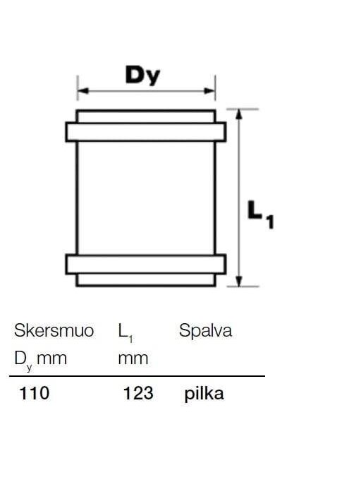 Vidaus kanalizacijos remontinė mova Wavin, Ø 110 mm 1 Vidaus kanalizacijos remontinė mova Wavin, Ø 110 mm 1