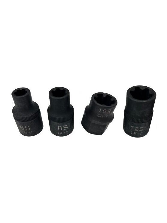 ⬡ Vidinių RIBE galvučių rinkinys 1/2" (6S-12S) 4 vnt. (GX9004, ELLIENT TOOLS) ⬡ Vidinių RIBE galvučių rinkinys 1/2" (6S-12S) 4 vnt. (GX9004, ELLIENT TOOLS)