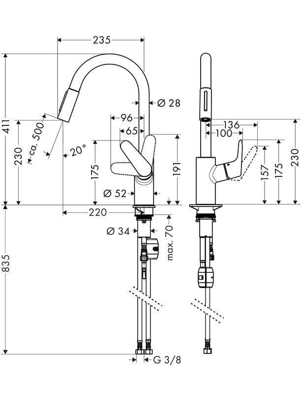Virtuvinis maišytuvas Hansgrohe Focus 318158 1