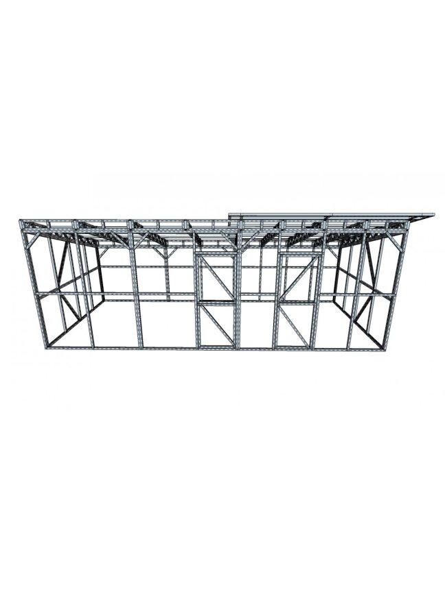 Vienšlaitis šiltnamis su sandėliuku 2990x6820 6 mm 4 Vienšlaitis šiltnamis su sandėliuku 2990x6820 6 mm 4