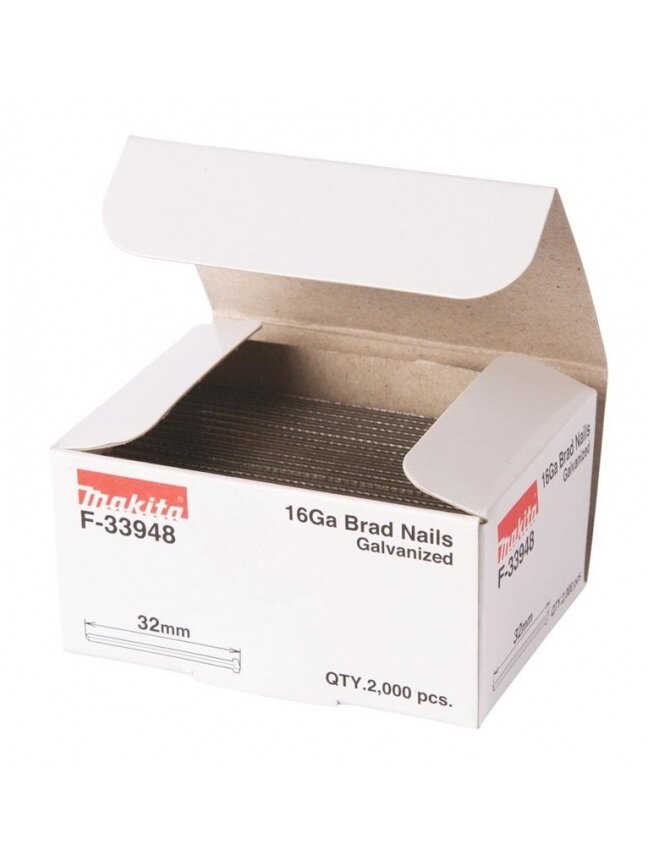 Vinys Dailylentėms Makita 16 GA F-33948, 32 mm x 1.6 mm 1 Vinys Dailylentėms Makita 16 GA F-33948, 32 mm x 1.6 mm 1