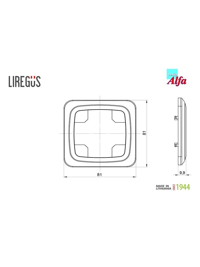 Vienvietis rėmelis LIREGUS ALFA, baltos spalvos 1