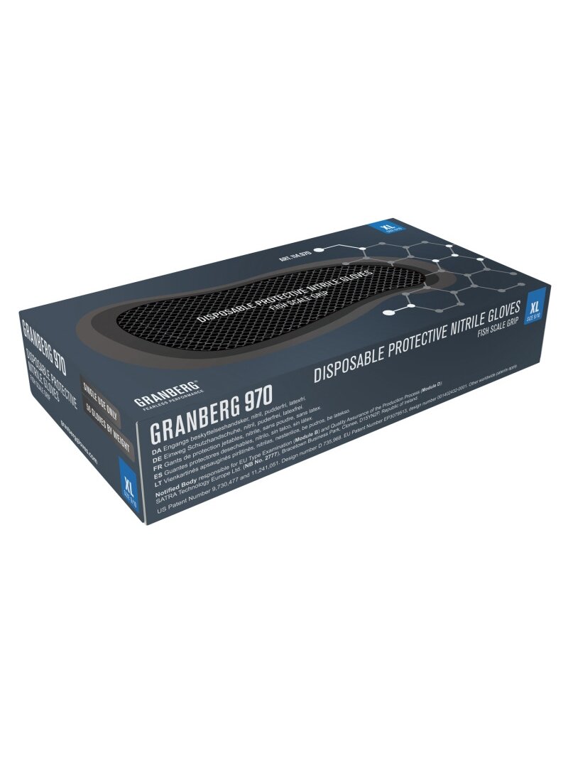 ⬡ Vienkartinės nitrilo pirštinės GRANBERG 970 11 (XXL) (50 vnt.) (114970XXL) ⬡ Vienkartinės nitrilo pirštinės GRANBERG 970 11 (XXL) (50 vnt.) (114970XXL)