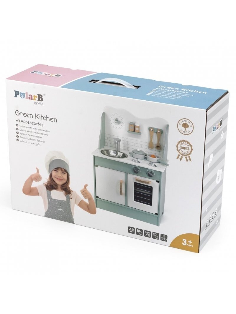 VIGA PolarB medinė virtuvė su Eco Green priedais 9