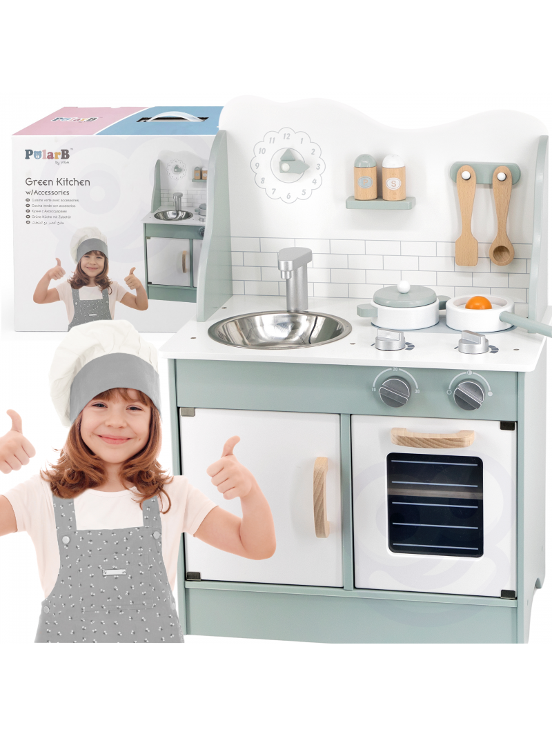 VIGA PolarB medinė virtuvė su Eco Green priedais VIGA PolarB medinė virtuvė su Eco Green priedais