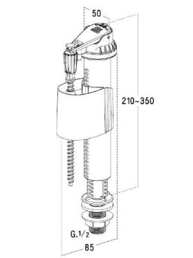 Vožtuvas Nicoll SIL50, 210 mm 1