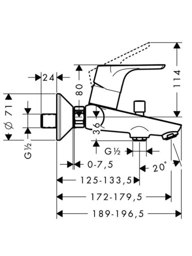 Vonios maišytuvas Hansgrohe Focus E2 31940