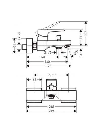 Vonios maišytuvas Hansgrohe Talis E 71740140, bronzos