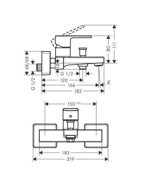 Vonios maišytuvas Hansgrohe Vernis Shape 71450000, chromo 2 Vonios maišytuvas Hansgrohe Vernis Shape 71450000, chromo 2