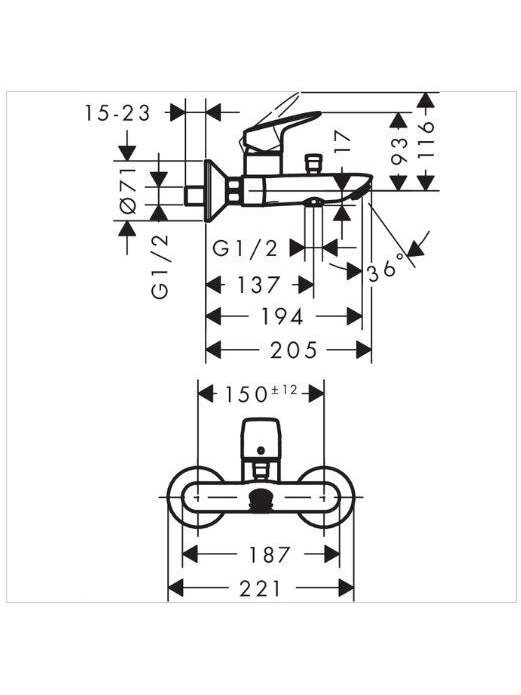 Vonios maišytuvas Hansgrohe Logis 71400000 2 Vonios maišytuvas Hansgrohe Logis 71400000 2