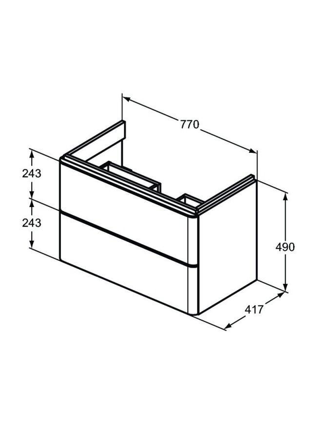 Vonios spintelė IDEAL STANDARD Adapto 77 Y2 su praustuvu Strada II 3 Vonios spintelė IDEAL STANDARD Adapto 77 Y2 su praustuvu Strada II 3