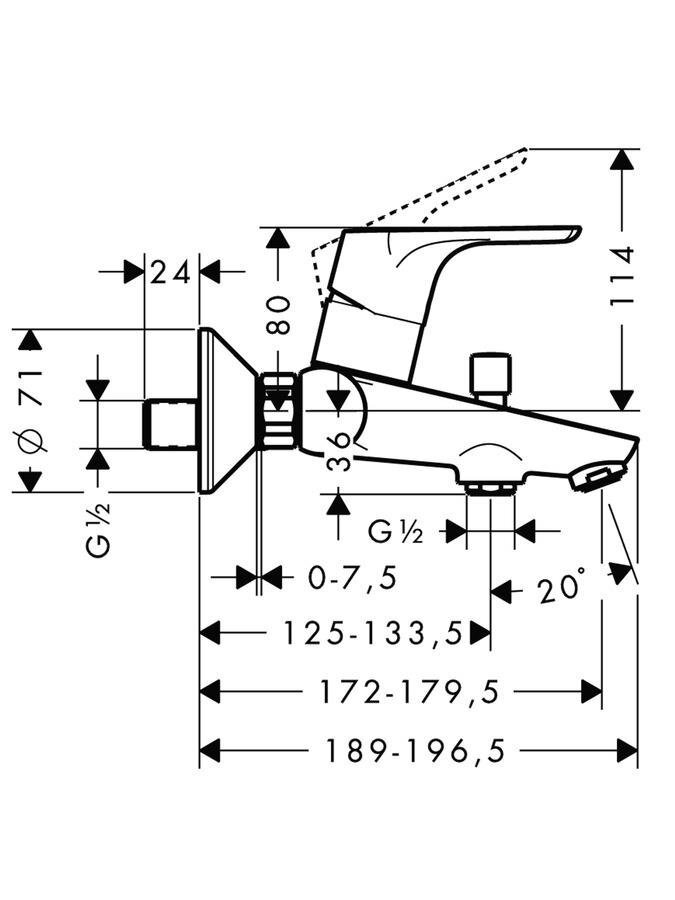 Vonios maišytuvas Hansgrohe Focus E2 31940 1