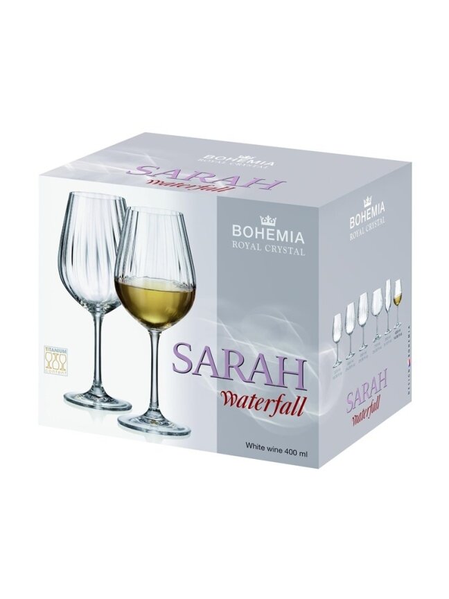 Vyno taurės BOHEMIA ROYAL CRYSTAL SARAH, 400 ml, 6 vnt. 1 Vyno taurės BOHEMIA ROYAL CRYSTAL SARAH, 400 ml, 6 vnt. 1