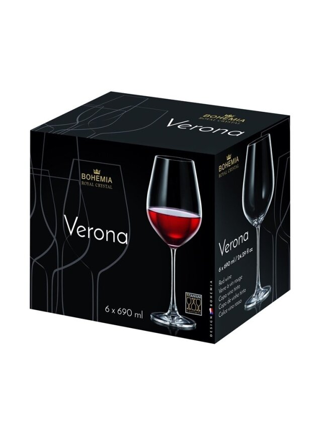Vyno taurės BOHEMIA ROYAL CRYSTAL VERONA, 690 ml, 6 vnt. 1 Vyno taurės BOHEMIA ROYAL CRYSTAL VERONA, 690 ml, 6 vnt. 1