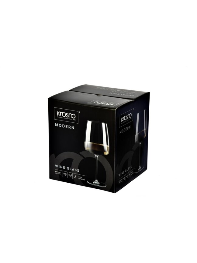 Vyno taurių komplektas Modern, stiklas, 0.480 l, 4 vnt. 2