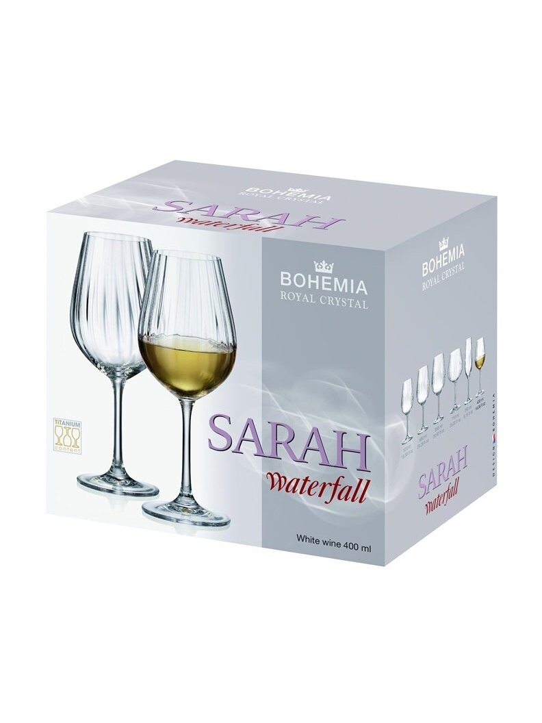 Vyno taurės BOHEMIA ROYAL CRYSTAL SARAH, 400 ml, 6 vnt. 1 Vyno taurės BOHEMIA ROYAL CRYSTAL SARAH, 400 ml, 6 vnt. 1