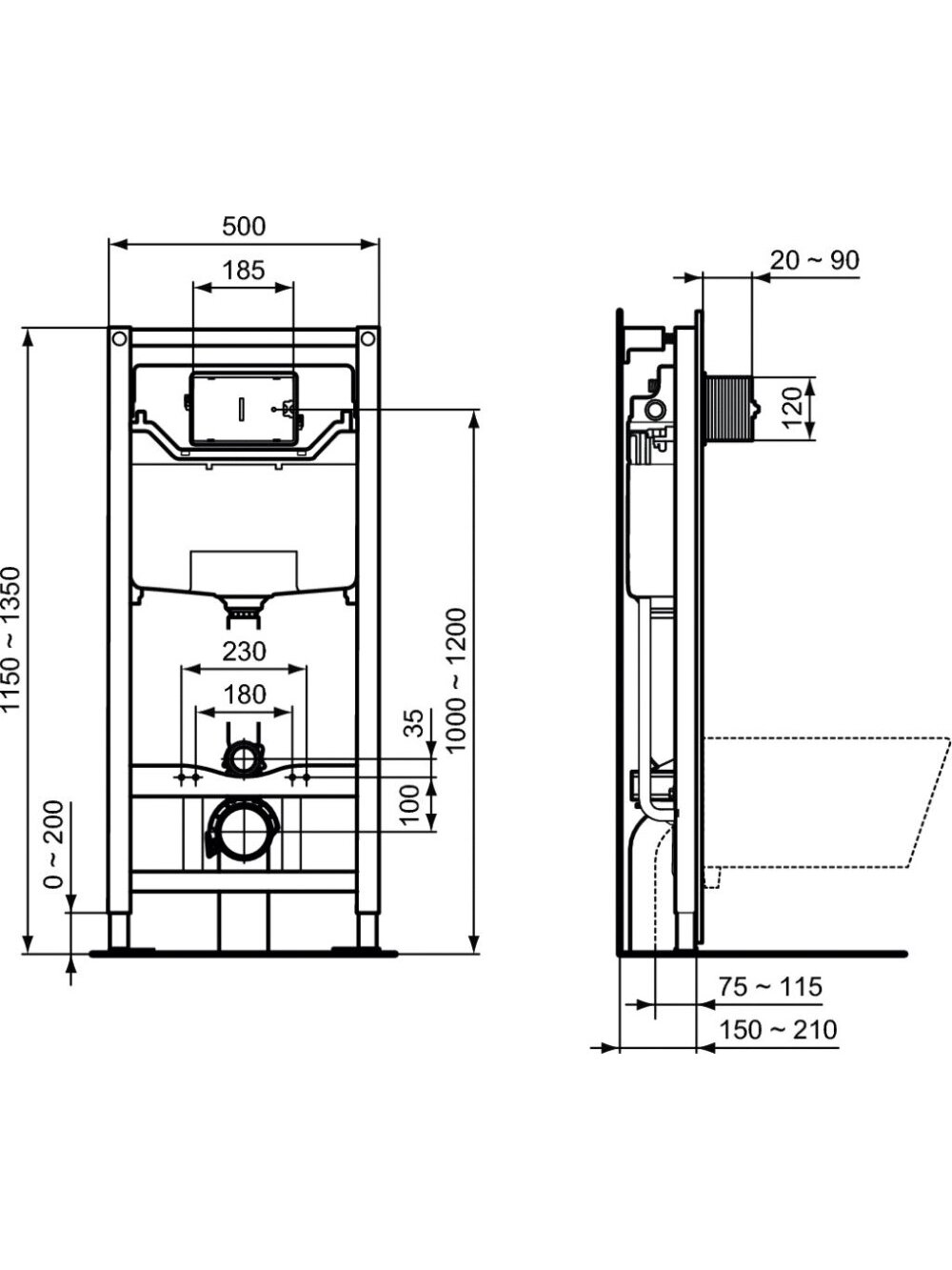 WC rėmo komplektas Ideal Standard ProSys, su WC Tesi Aquablade ir soft-close dangčiu 5 WC rėmo komplektas Ideal Standard ProSys, su WC Tesi Aquablade ir soft-close dangčiu 5
