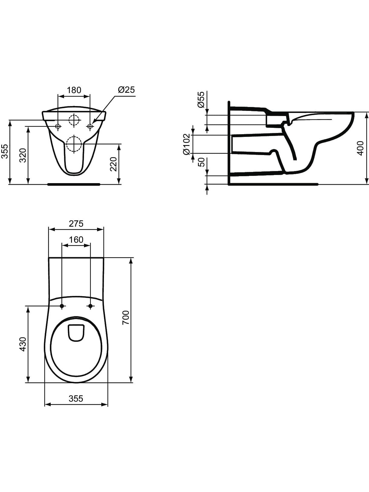 WC pakabinamas Ideal Standard, Contour 21 Rimless, pailgintas 1