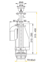 WC nuleidimo mechanizmas AlcaPlast, su 3/6 litrų nuleidimu 1