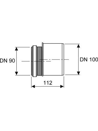 WC kanalizacijos redukcija DN 90/100 (analogo kod.9820316)