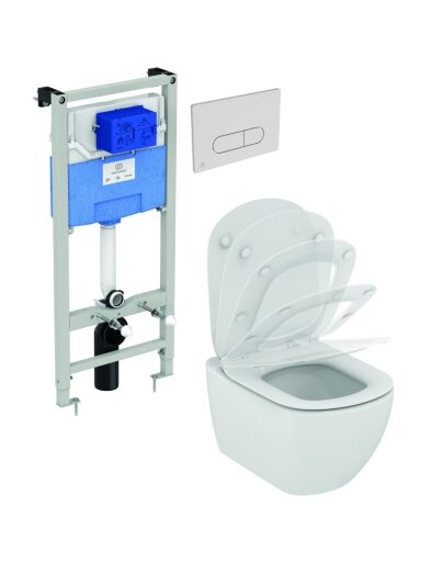 WC rėmo komplektas Ideal Standard ProSys, su WC Tesi Aquablade ir soft-close dangčiu