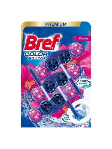 WC valiklis-gaiviklis BREF COLOR AKTIV FLOWER, 3×50 g