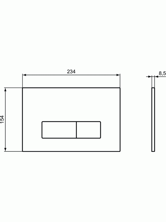 WC klavišas Ideal Standard ProSys, Mechaninis, Oleas M2, Silk Black juodas matinis 2 WC klavišas Ideal Standard ProSys, Mechaninis, Oleas M2, Silk Black juodas matinis 2