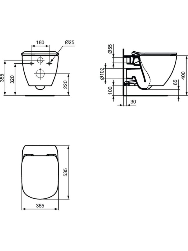 WC pakabinamas Ideal Standard Tesi, Aquablade, su paslėptais tvirtinimais 3 WC pakabinamas Ideal Standard Tesi, Aquablade, su paslėptais tvirtinimais 3