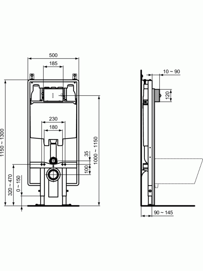 WC rėmas Ideal Standard Prosys, 80M 6/3L 3 WC rėmas Ideal Standard Prosys, 80M 6/3L 3