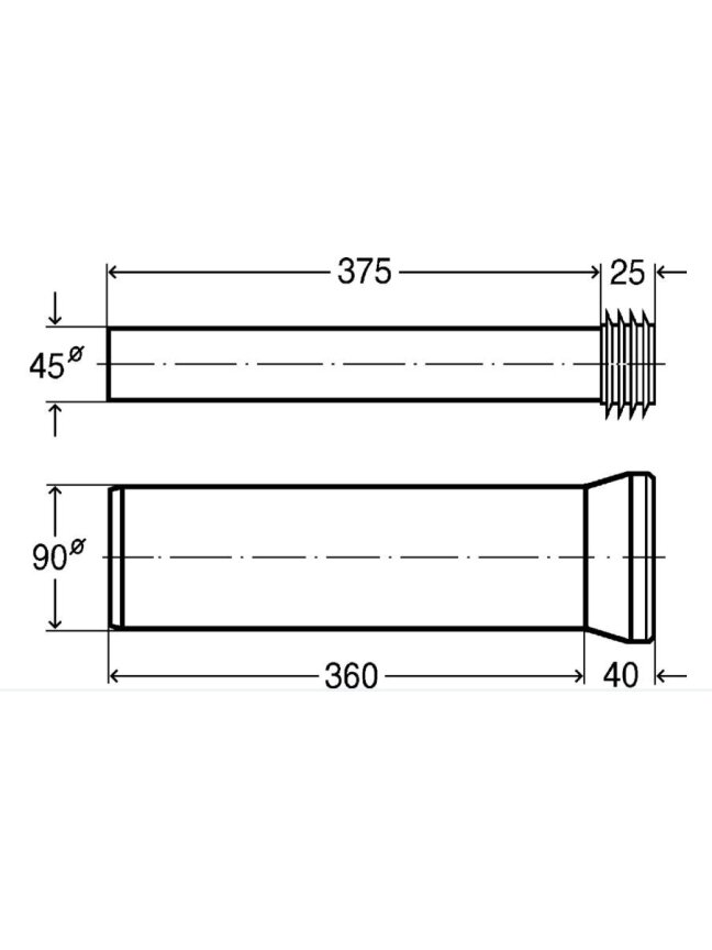 WC rėmo pajungimo komplektas, DN 90x400 2 WC rėmo pajungimo komplektas, DN 90x400 2