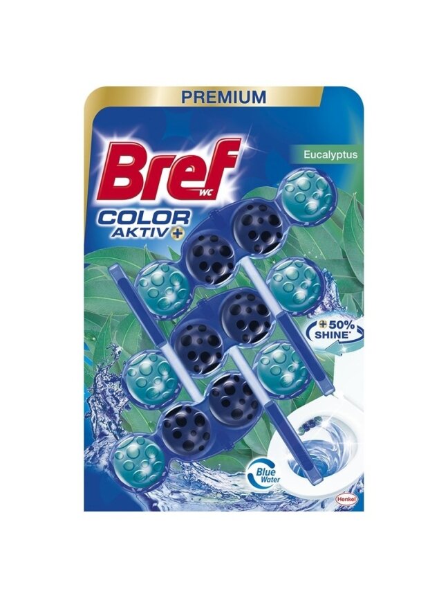 WC valiklis-gaiviklis BREF COLOR AKTIV EUCALYPTUS, 3×50 g WC valiklis-gaiviklis BREF COLOR AKTIV EUCALYPTUS, 3×50 g