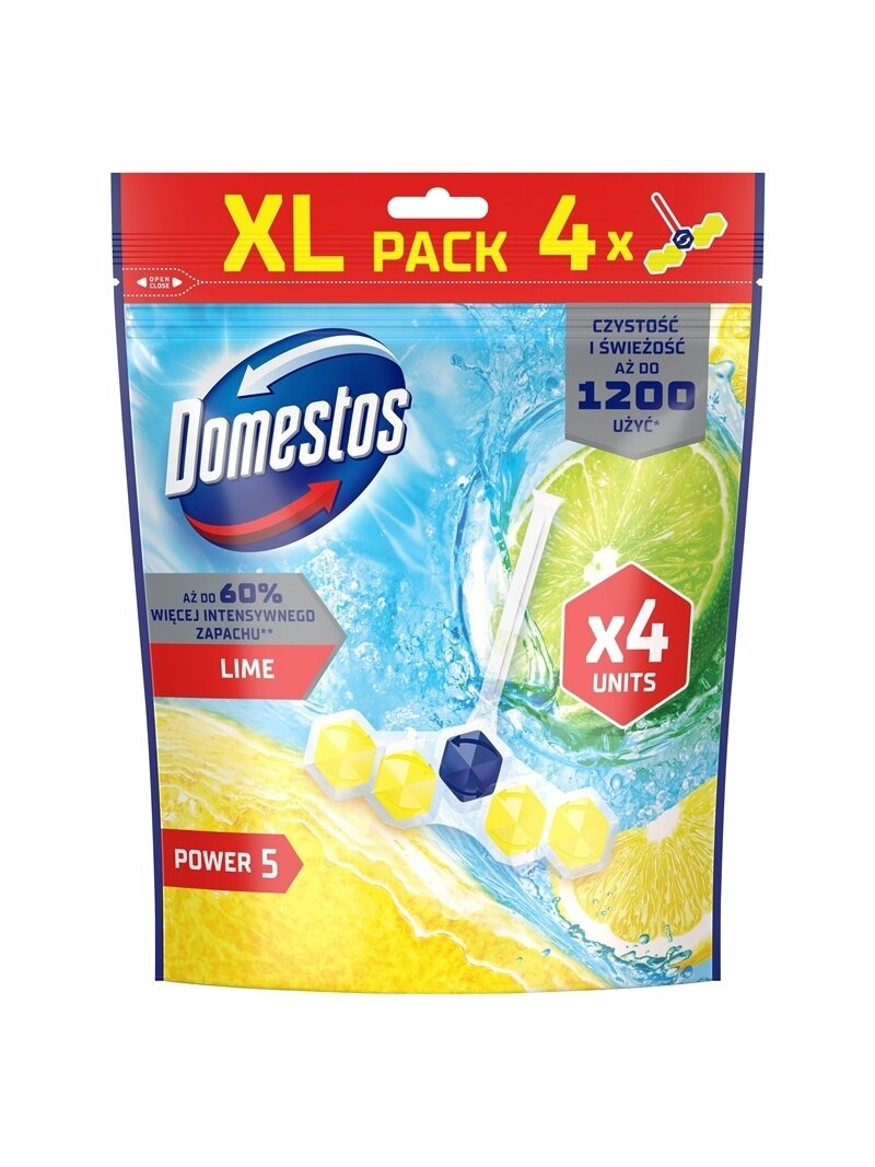 WC valiklis - gaiviklis Domestos POWER5 Citrus, 4 vnt. WC valiklis - gaiviklis Domestos POWER5 Citrus, 4 vnt.