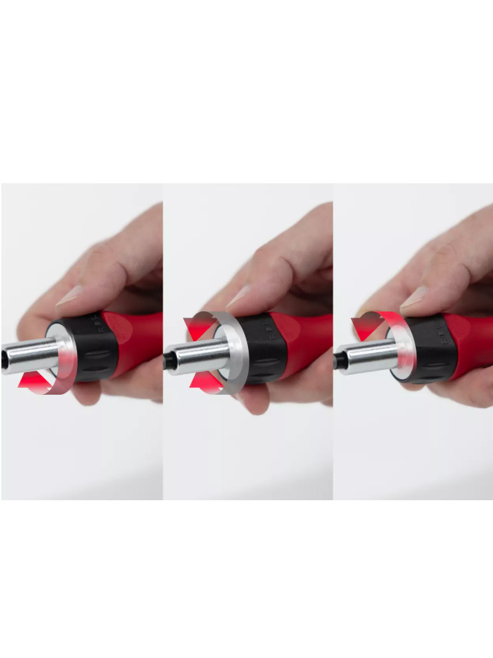 WIHA Terkšlinis atsuktuvas su antgalių laikikliu „SoftFinish®“, perjungiamas, 1/4 colio antgaliams 7