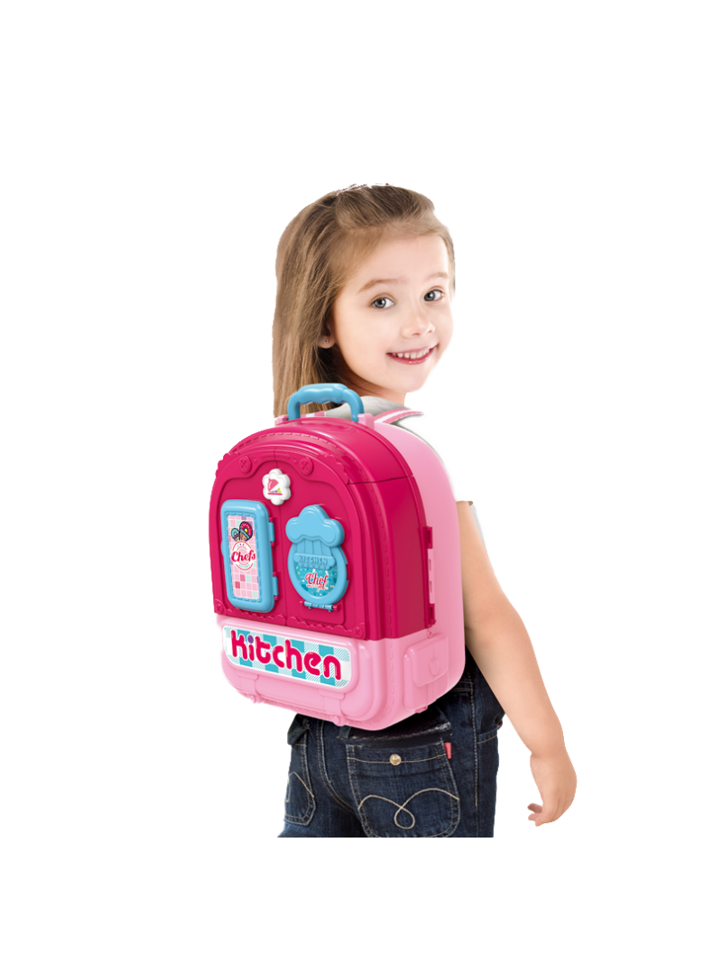 WOOPIE Dollhouse 3in1 nešiojama virtuvė kuprinėje 3