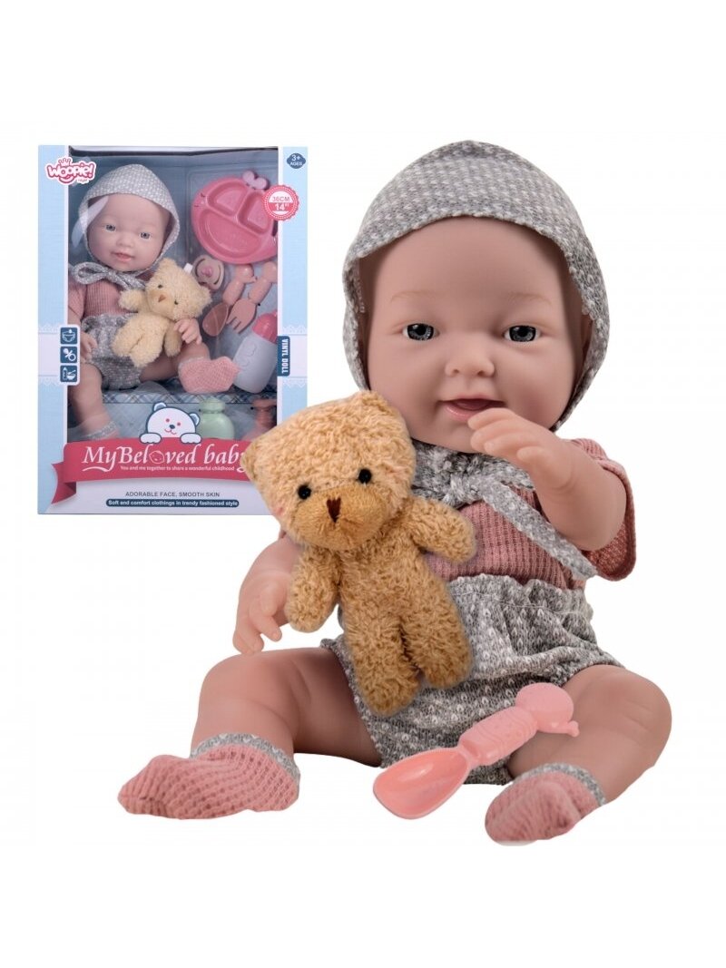 WOOPIE ROYAL lėlė kūdikiui, 36 cm, su meškiuku, maitinimo priedai WOOPIE ROYAL lėlė kūdikiui, 36 cm, su meškiuku, maitinimo priedai